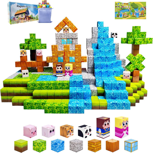 100PCS Magnetic Building Blocks for Kids: 1" Magnetic Cubes, Magnet Building Blocks for Kids Ages 8-12, Pixy Blocks STEM Toys for Boys & Girls,Christmas Birthday Gifts for Toddler Ages 3+