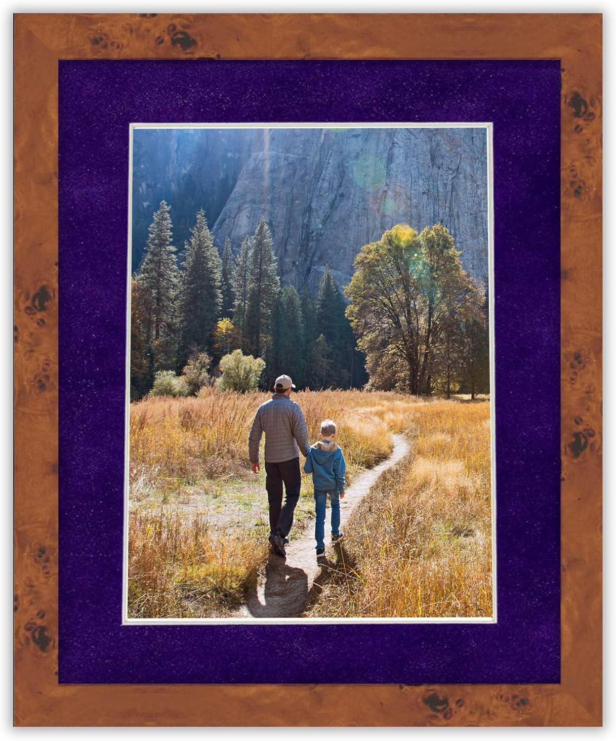 11x14 Mat Bevel Cut for 8.5x11 Photos - Acid Free Purple Crocus Suede Precut Matboard With Backing Board and Crystal Clear, Self Seal Mat Bag - For Pictures, Framing - 4-ply Thickness