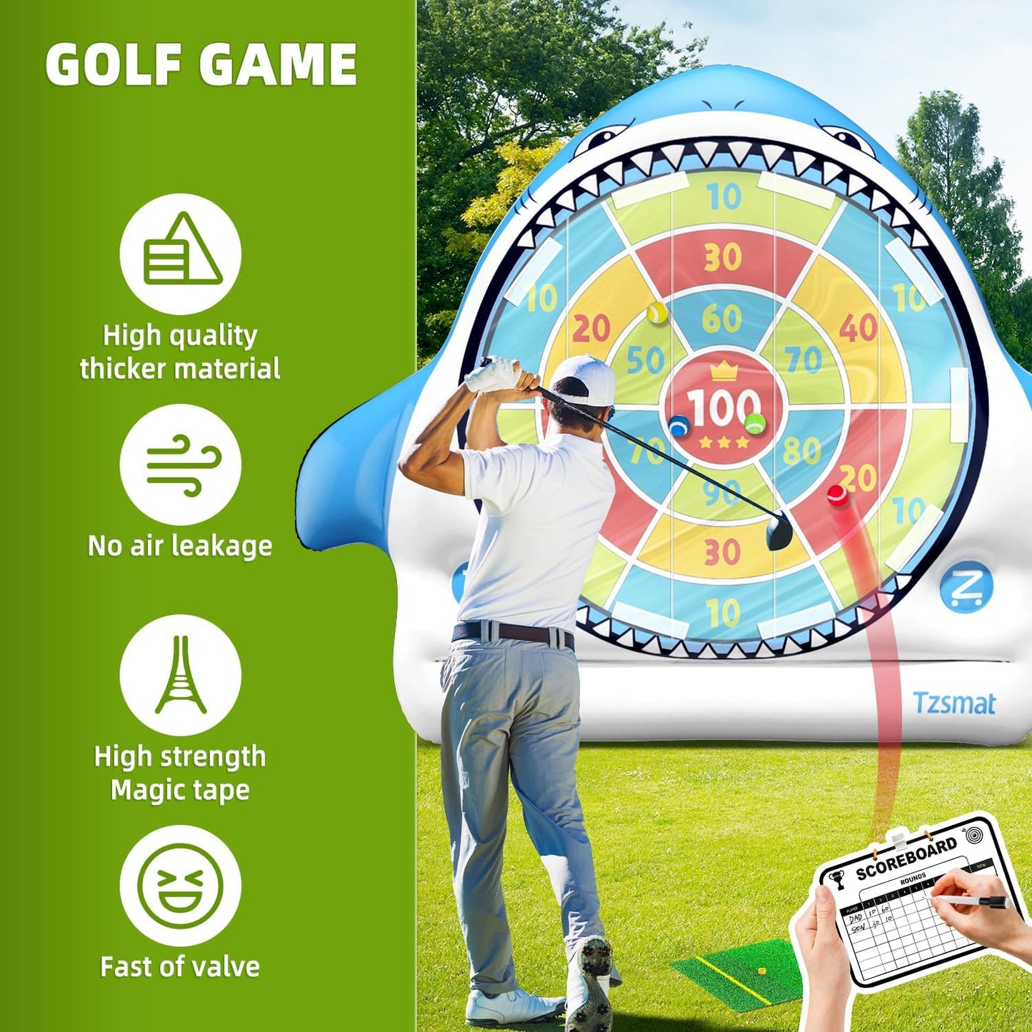 Inflatable Golf Game Set, Outdoor & Beach Golf, Party Darts and Indoor Darts for Backyard, Camping & Outdoor Parties – Ultimate Sports & Recreation Gear for Family