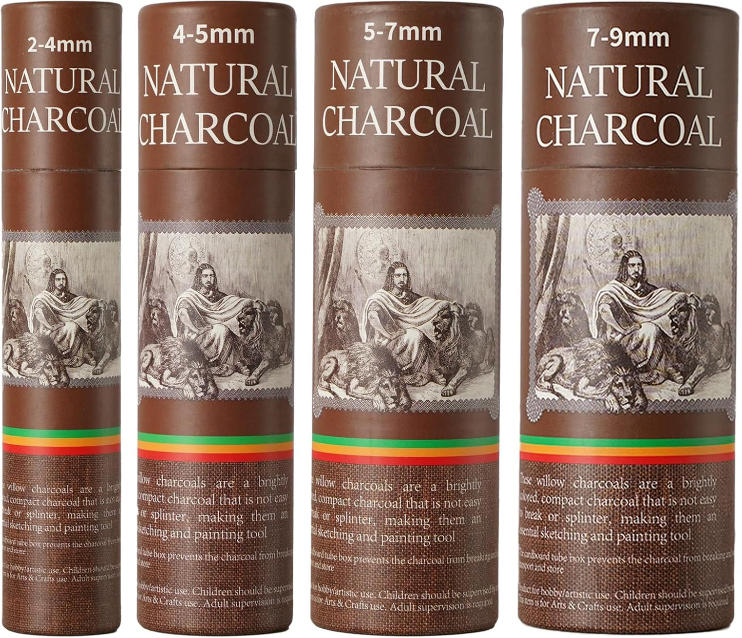 100 PCS Willow Charcoal Sticks, Ideal for Artists, Beginners, Students, Perfect for Sketching, Drawing, Shading, and Fine Art, 5.7 Inches Long, 2-4*25,4-5*25,5-7*25,7-9*25 (2-4,4-5,5-7,7-9)