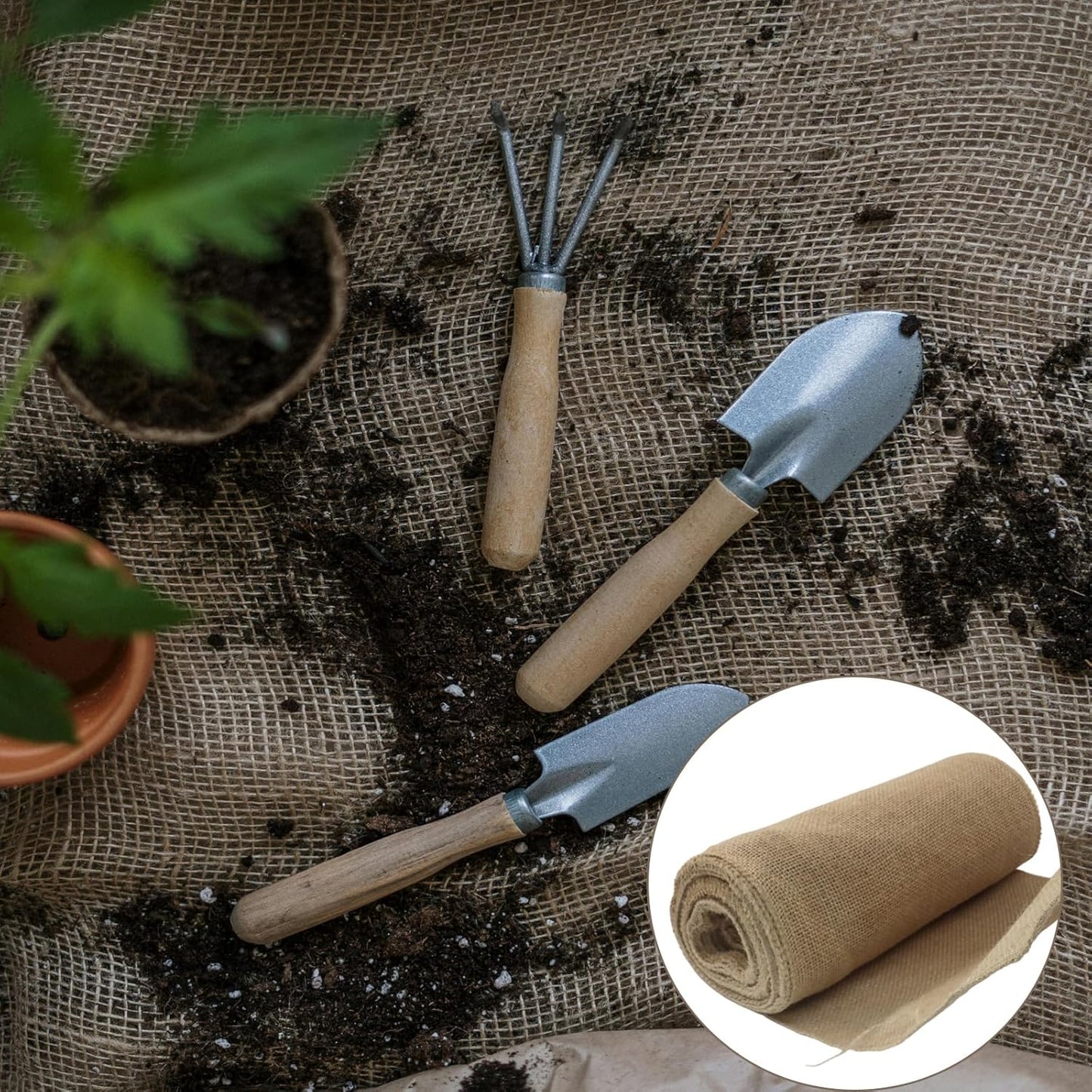 10" Wide Natural Burlap Fabric Roll - 10 Yards Jute Ribbon for Gift Wrapping, Wedding Decorations, Rustic Crafts, Wreaths & Home Decoration (25cm Wide)