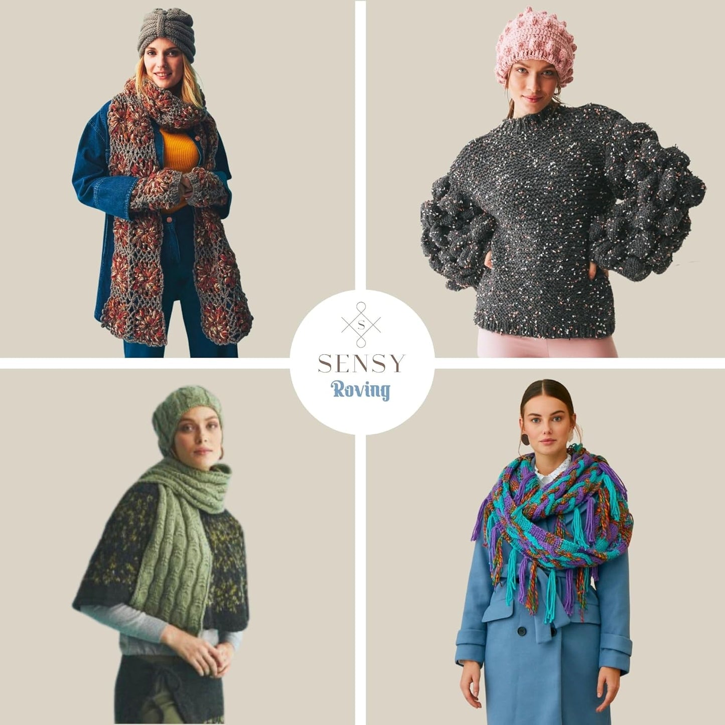 Sensy Roving Yarn, 3.5 oz, 132 Yards, Gauge 5 Bulky (Plum)