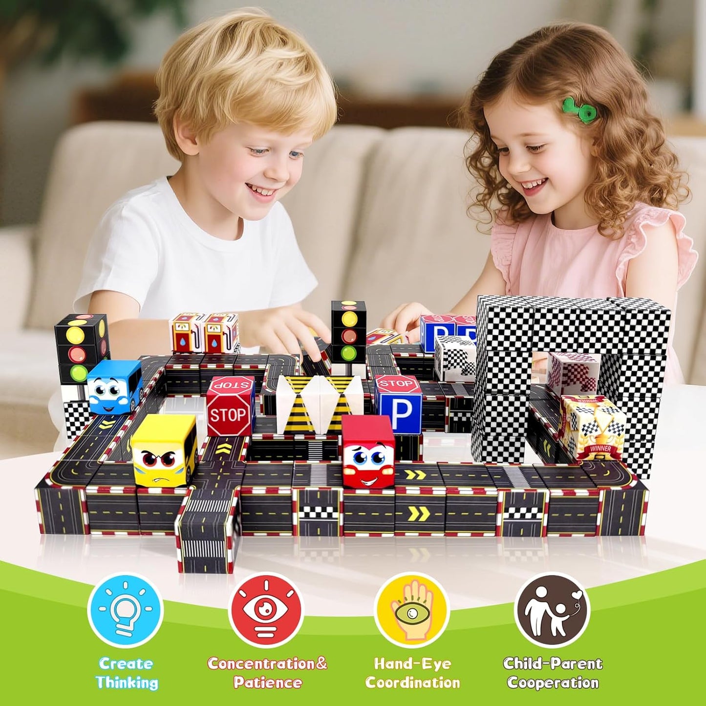 100PCS Magnetic Building Blocks for Kids: 1" Magnetic Blocks for Kids Ages 4-8 8-12, Magnet Cubes Sensory STEM Stacking Toys for Boys & Girls,Christmas Birthday Gifts for Toddler Ages 3+
