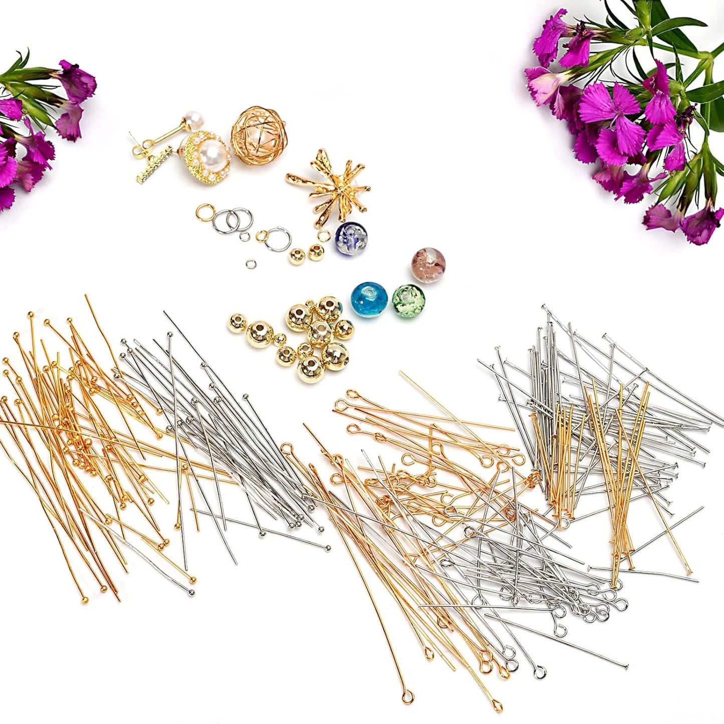 100pcs Silver Filled Eye Pins Non Tarnish Craft Earring Bracelet Jewelry Making Accessories Supplies (70mm (2.75in), Silver-Eye Pin)