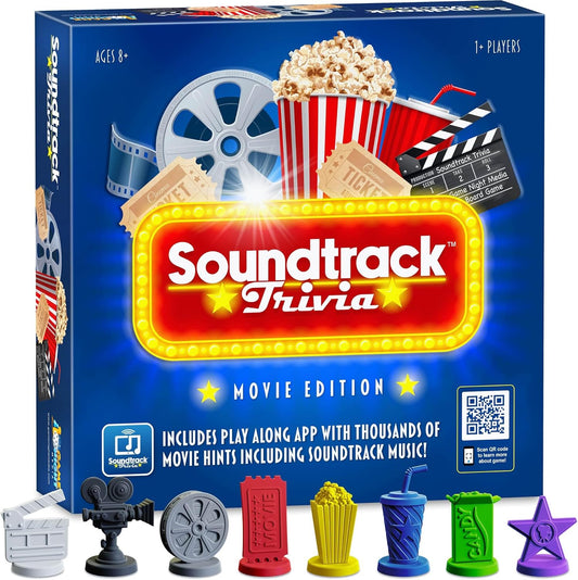 Soundtrack Trivia Movie Game, Name The Movie from a 15 Second Music Clip, Board Game for Family, Adults, Kids Ages 8+, 1 or More Players by Game Night Media