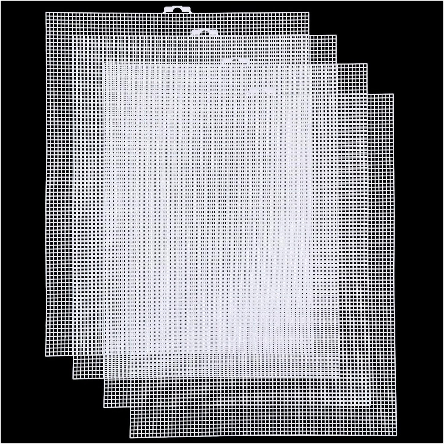 Plastic Canvas Sheets 13.4” x 10.4” Per Sheet, 2.5mm Mesh (About with 7 Holes per inch) Easy-to-Cut Needlepoint Canvas for Cross Stitch, Embroidery, DIY Crafts & Aquarium Dividers (4 Piece)