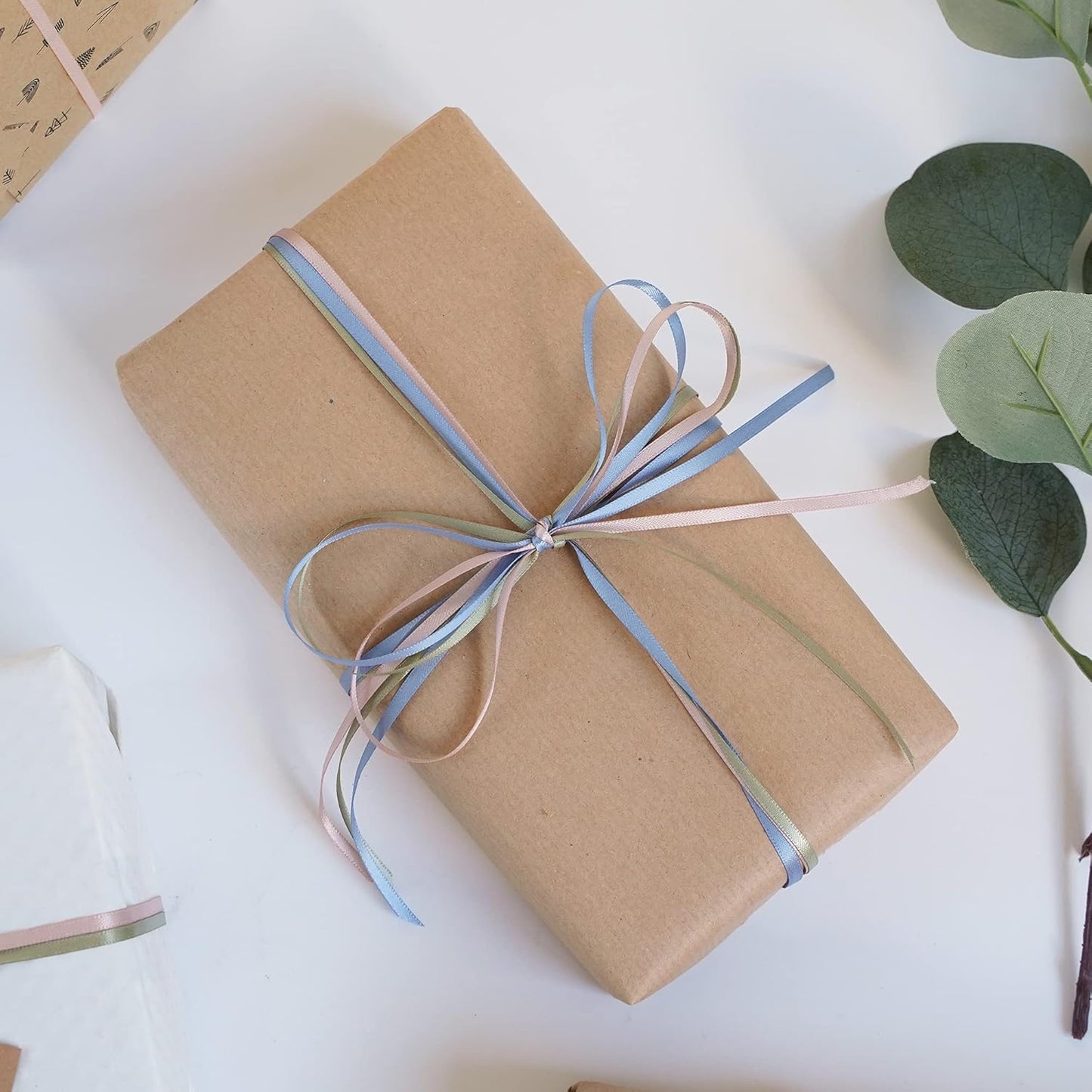 HUIHUANG Solid Color Satin Ribbon 1/8 inch x 100 Yards Roll Ribbon Double Faced for Crafts Gift Wrapping DIY Bows Wedding Invitation Card (Vanilla)