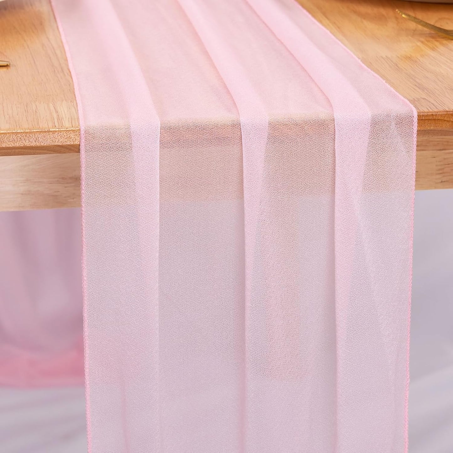 1 Pack Chiffon Table Runner Blushing Pink 12 x 120 Inches Sheer Table Runner Romantic Table Cloth for Wedding Decor 10ft Tulle Table Runner Table Decorations for Birthday Party