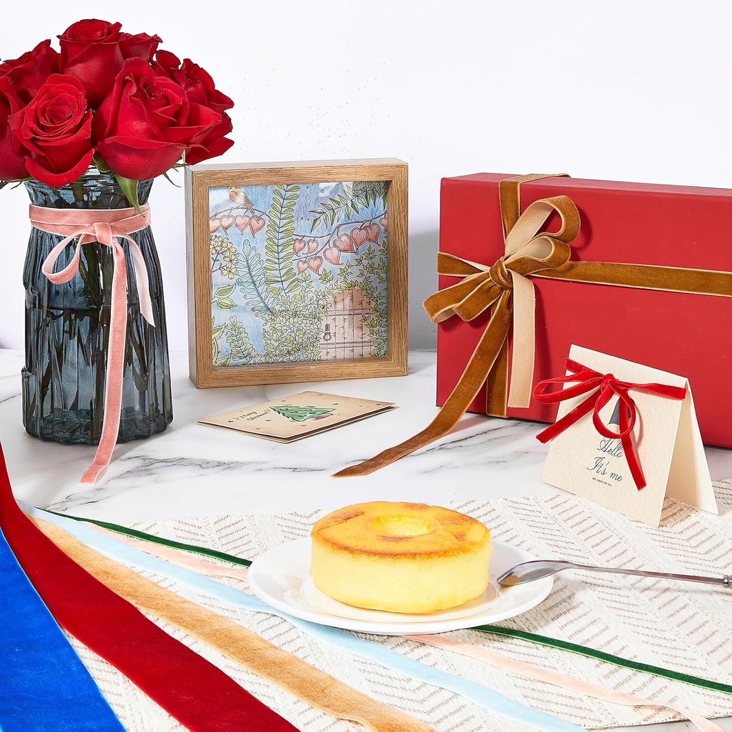 1/4" X 20 Yards Light Khaki Velvet Ribbon for Christmas Tree Wreath Decoration Handmade Crafts Ornaments Gift Wrapping & Bow Making