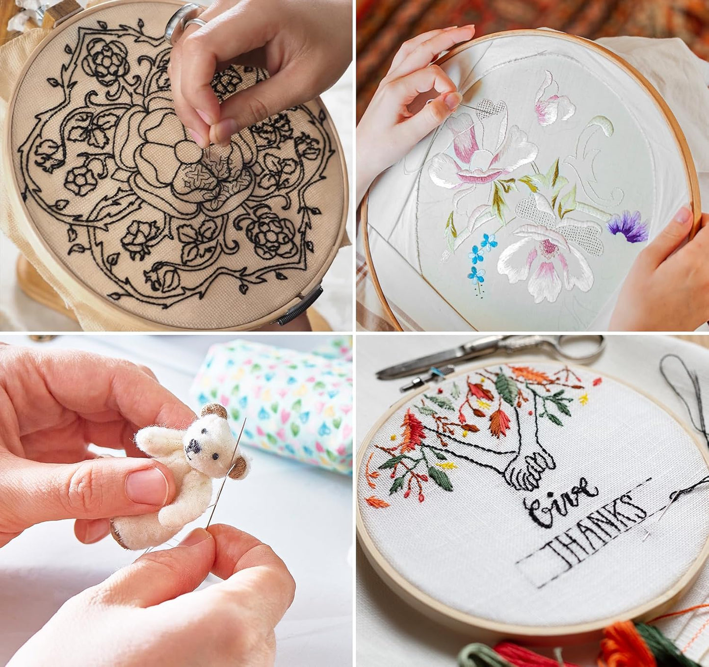 ilauke Sewing Thread, 12 Spool All Purpose Polyester Thread, Each 1000 Yards Sewing Thread for Hand Sewing,Quilting,Sewing Machine, 2 x White & 2 x Black