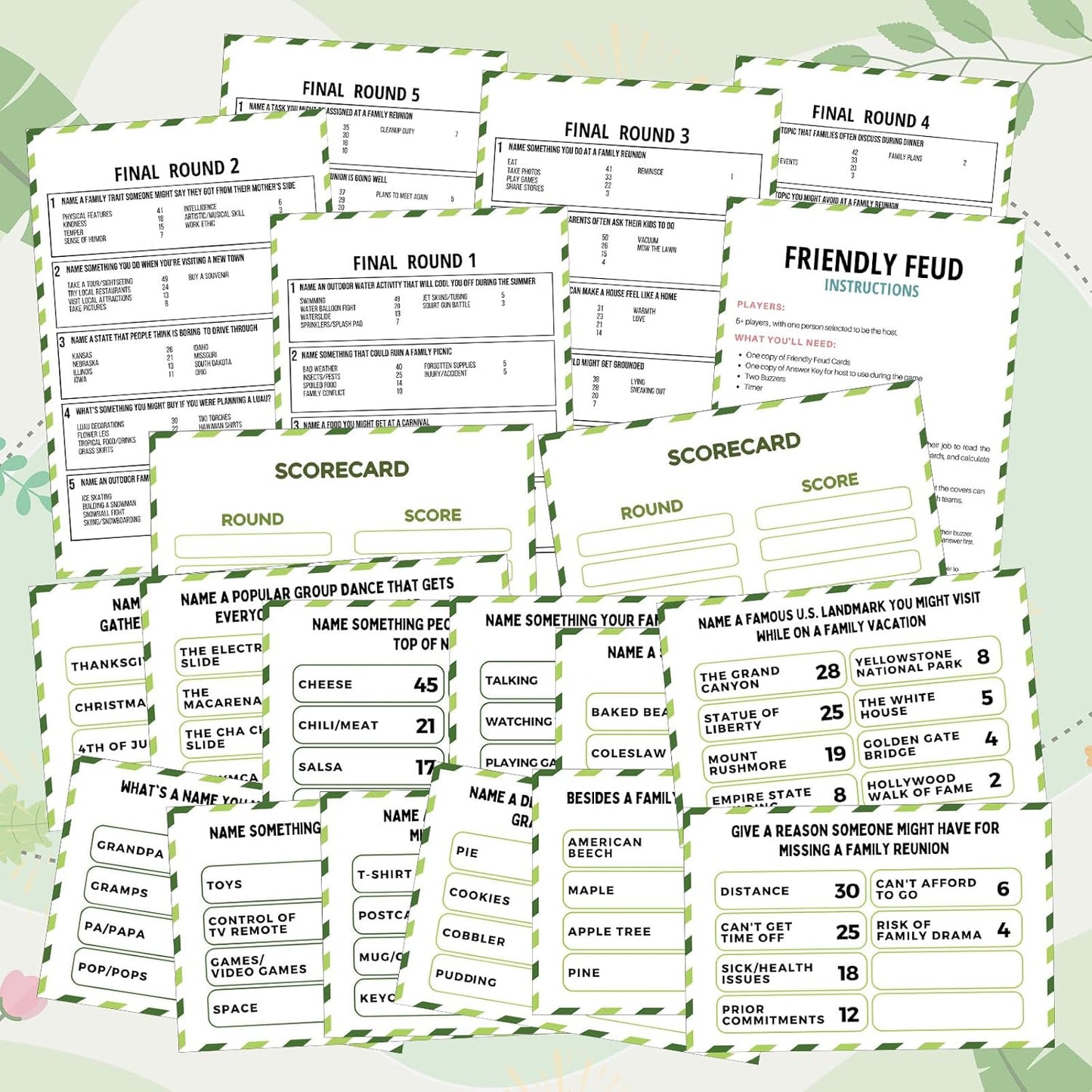 Family Reunion Friendly Feud Game with 2 Answer Buzzers, Feud Cards for Game Night Fun Trivia Quiz for Party Groups Team Building(Colorful, Family)