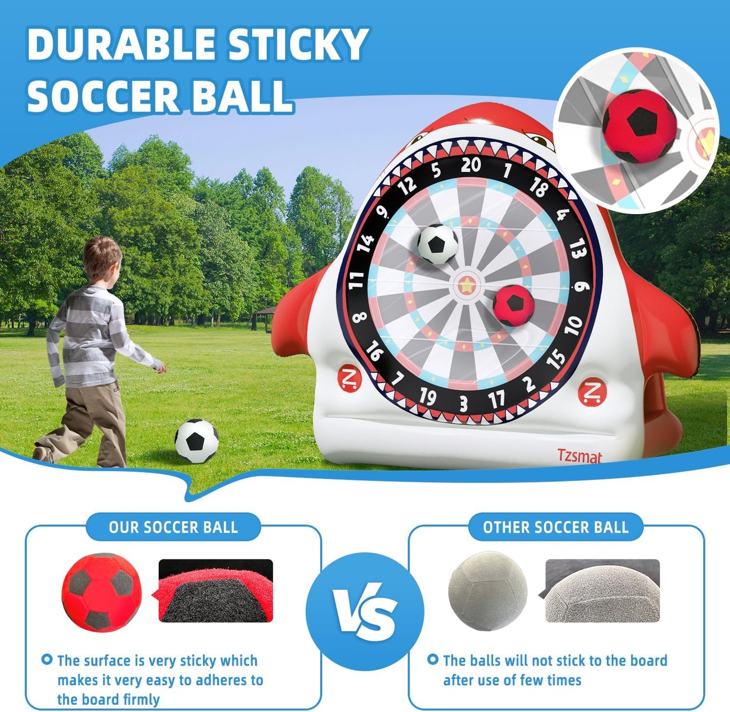 Inflatable Game Outdoor Giant Dartboard for Soccer Large Carnival Games Giant Outdoor Game-Fun Sports Games for Kids Adults, Backyard, Garden, Party, Summer Outdoor Play