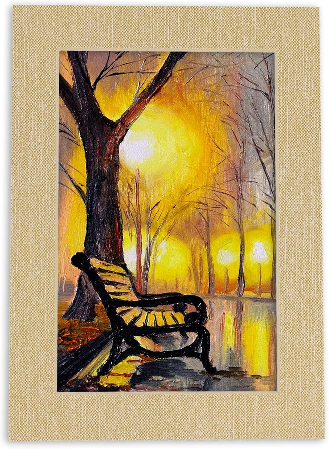 11x14 Mat Bevel Cut for 8.5x11 Photos - Acid Free Fresh Linen Canvas Precut Matboard - For Pictures, Photos, Framing - 4-ply Thickness