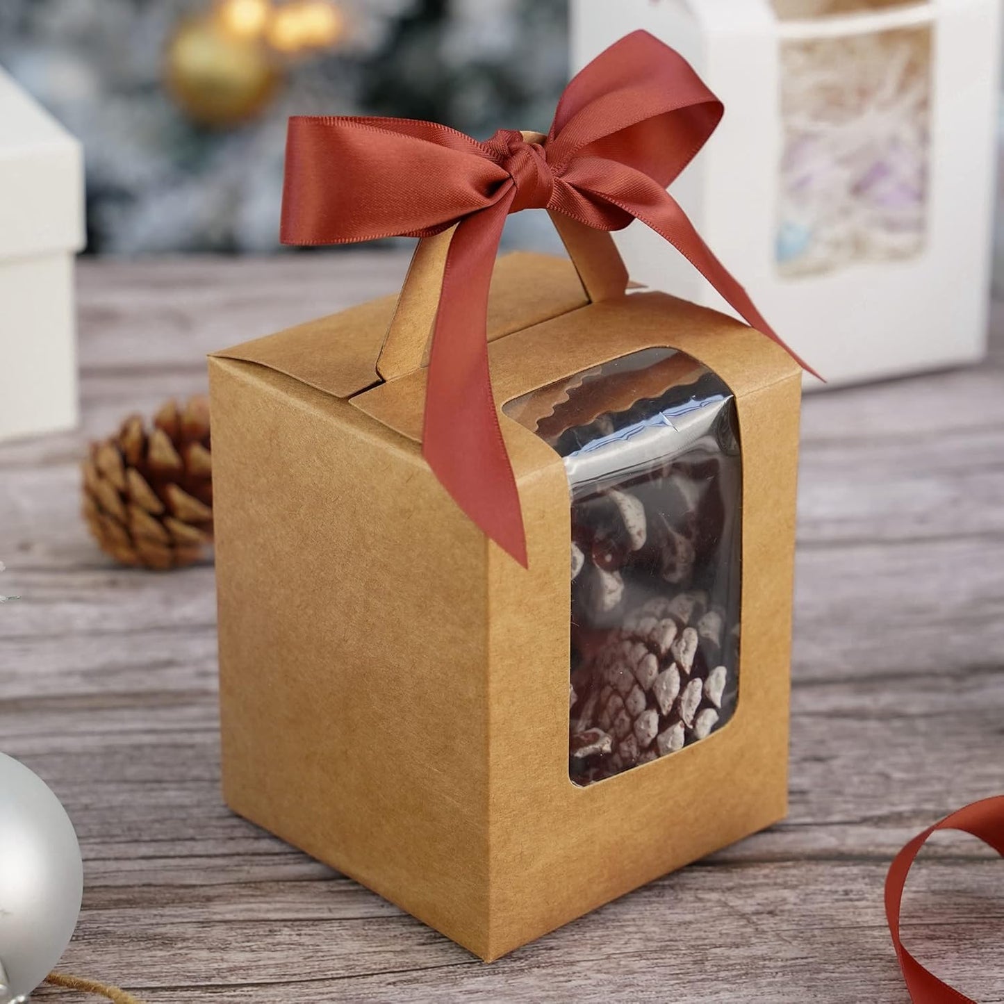 HUIHUANG Satin Ribbon 1 inch Wide Rust Red Ribbon for Fall Wedding 50 Yards Double Face Silk Satin Ribbons for Crafts Christmas Tree Decor Gift Wrapping Bows Bridal Floral Bouquet Invitation Card