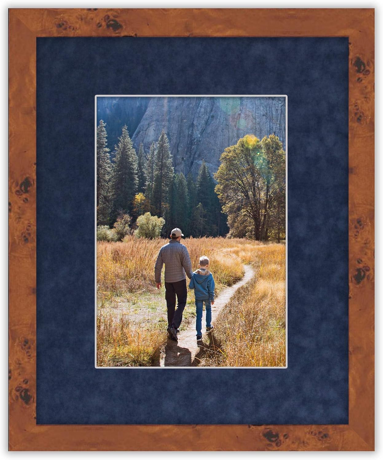 11x14 Mat Bevel Cut for 8.5x11 Photos - Acid Free Navy Suede Precut Matboard - For Pictures, Photos, Framing - 4-ply Thickness