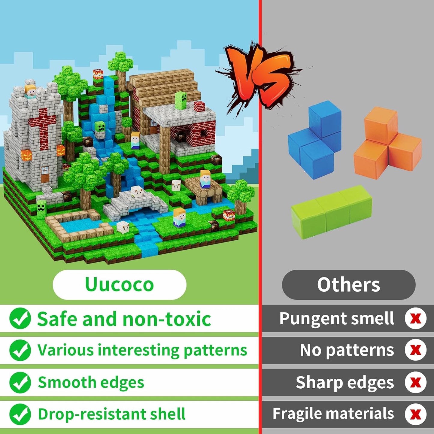 100PCS Magnetic Blocks - Grassland Magnetic Building Blocks Set, STEM Sensory Outdoor Toys, Build Forest World Set for 3+ Year Old Boys&Girls, Christmas Birthday Gift (Forest)