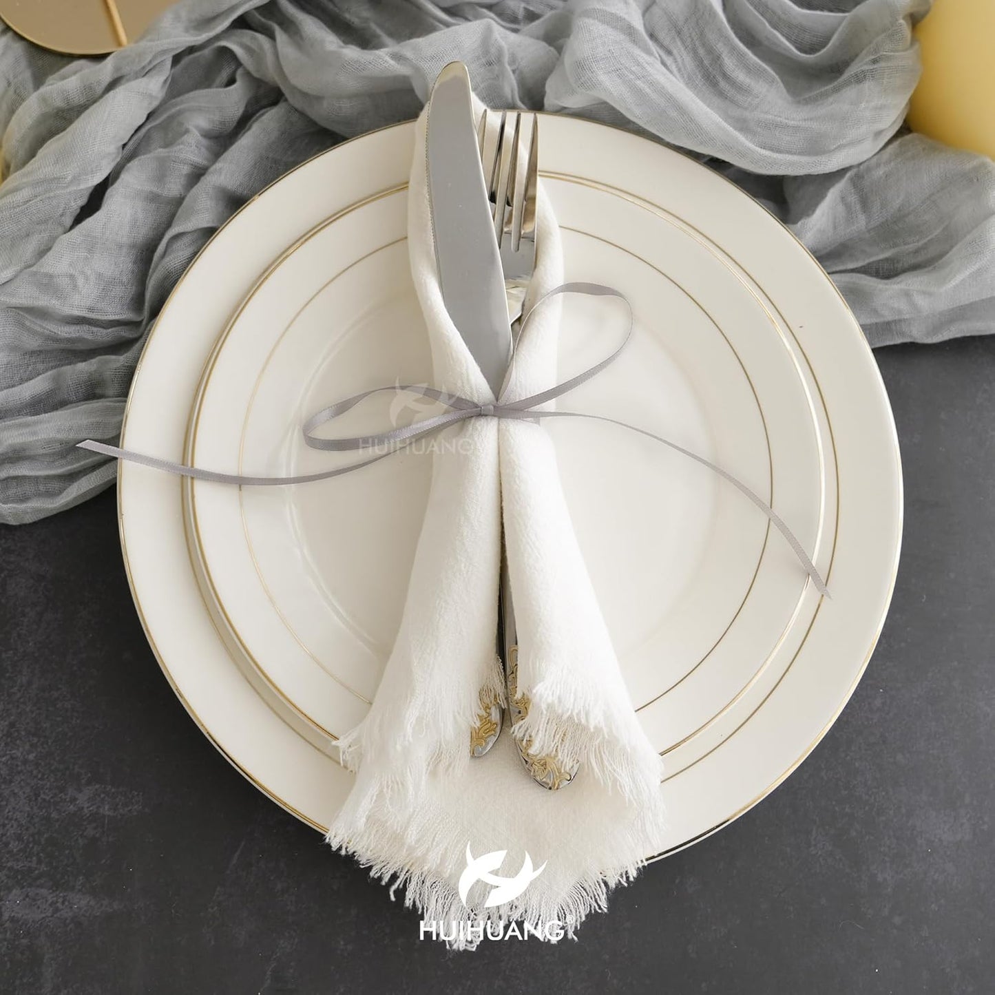 HUIHUANG Thin Silver Satin Ribbon 1/8 inch x 100 Yards Roll Small Thin Crafts Ribbon Double-Faced for Hanging, Sewing, Christmas, Wedding, Gift Wrapping, DIY Bows