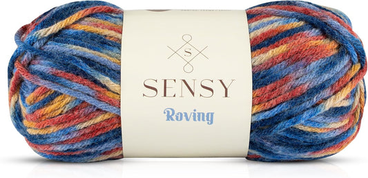 Sensy Roving Multi Color Yarn, 3.5 oz, 132 Yards, Gauge 5 Bulky (Midnight)