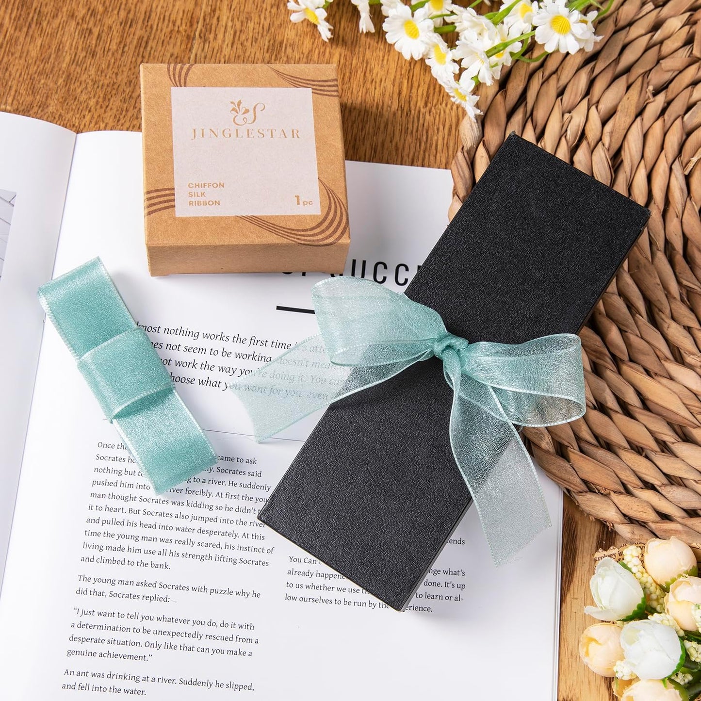 1 Inch Wide Sheer Chiffon Ribbon - Pearl Silk Woven Ribbon Suitable for Gift Wrapping, Wedding Decor, Home Decor, Girl Hair Accessories Handmade DIY (25 Yards/roll) (Light Dark Green)