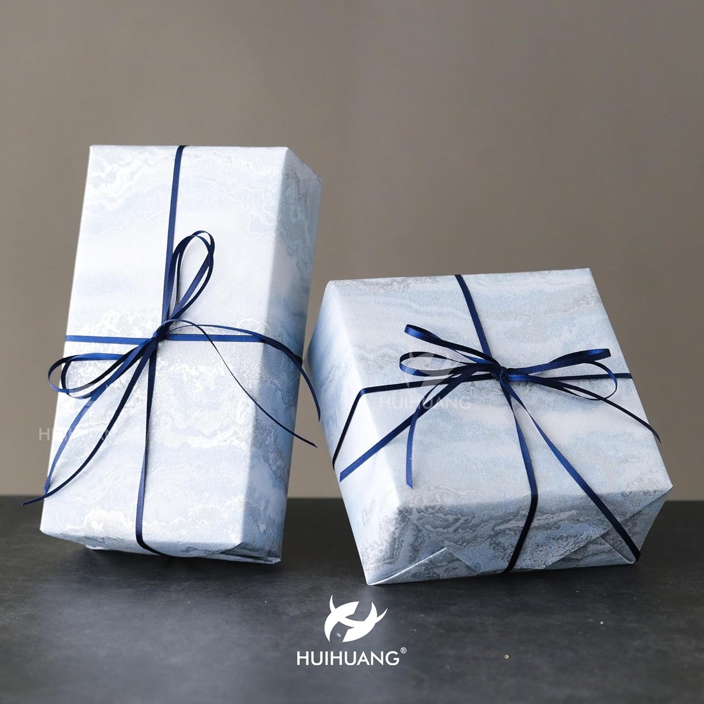 HUIHUANG Solid Color Satin Ribbon 1/8 inch x 100 Yards Roll Ribbon for Crafts (Navy)