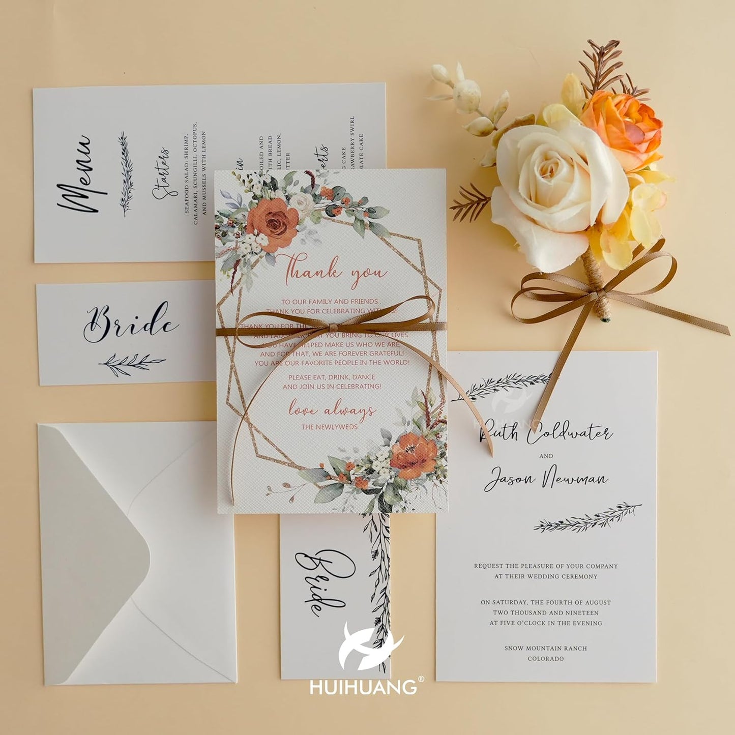 HUIHUANG Solid Color Satin Ribbon 1/8 inch x 100 Yards Roll Ribbon for Crafts (Light Brown)