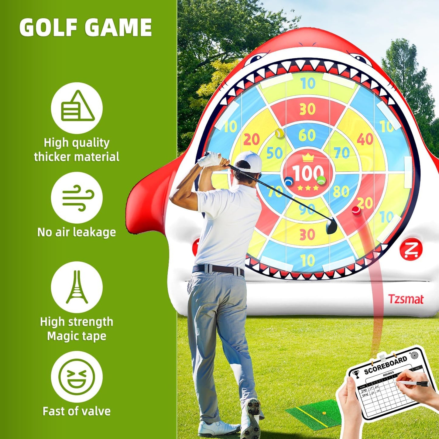Inflatable Golf Game Set, Outdoor & Beach Golf, Party Darts and Indoor Darts for Backyard, Camping & Outdoor Parties – Ultimate Sports & Recreation Gear for Family