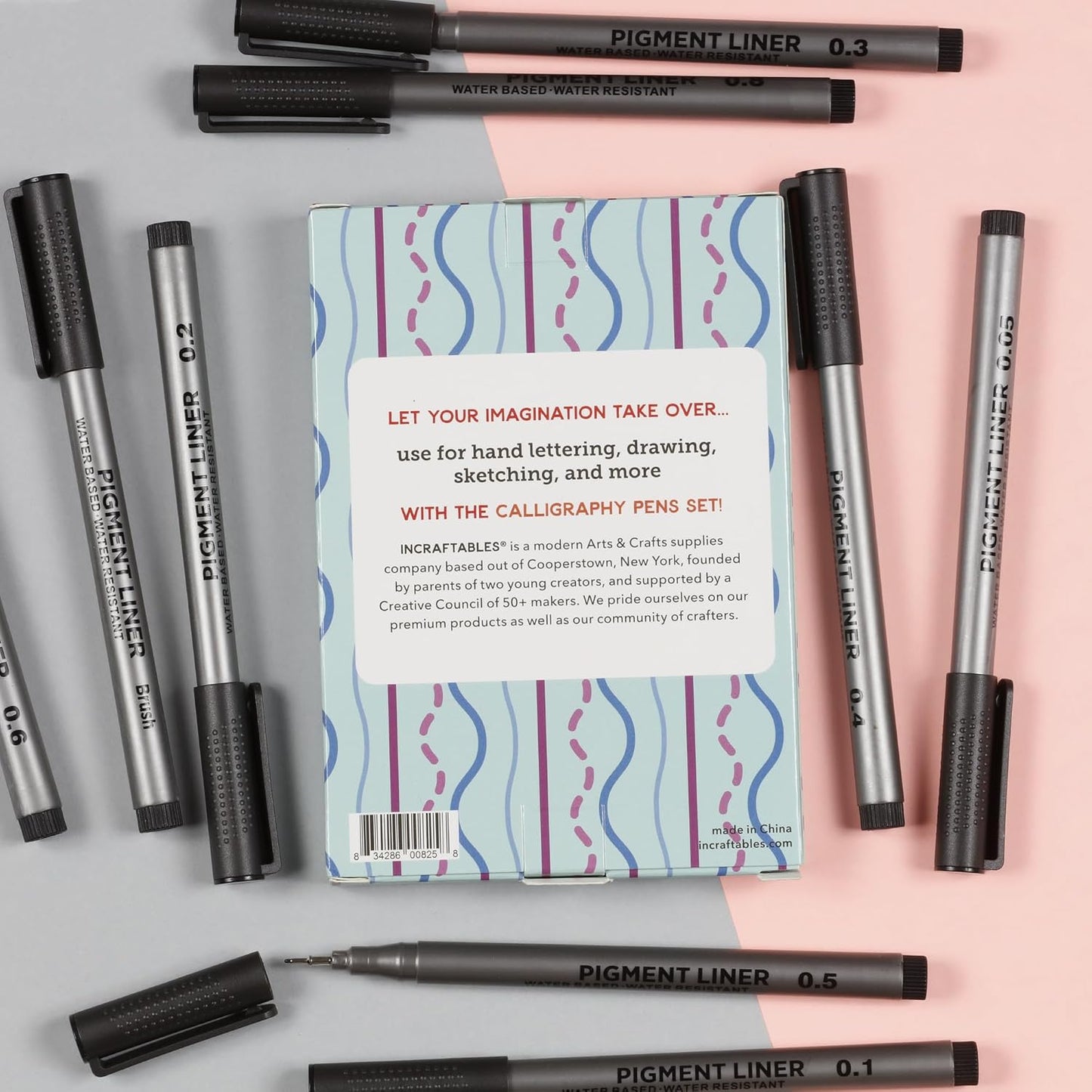 Incraftables Calligraphy Brush Pens – Pack of 9 Assorted Tips – Black Chisel Tip Markers for Hand Lettering, Writing, Sketching, Scrapbooking, & Art Projects – Beginner Kit for Kids & Adults