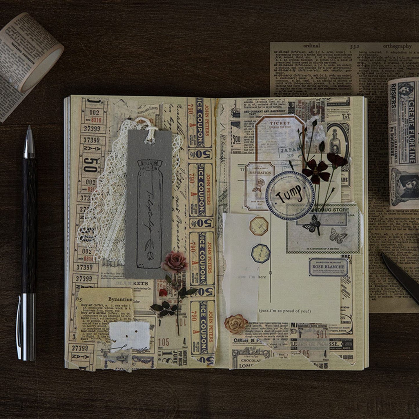 10 Rolls (Totally 98ft/30m) Vintage Washi Tape Set, Masking Tape Nostalgic Style Decor Sticker for DIY Craft Scrapbooking Bullet Journal Planner Gift Wrapping