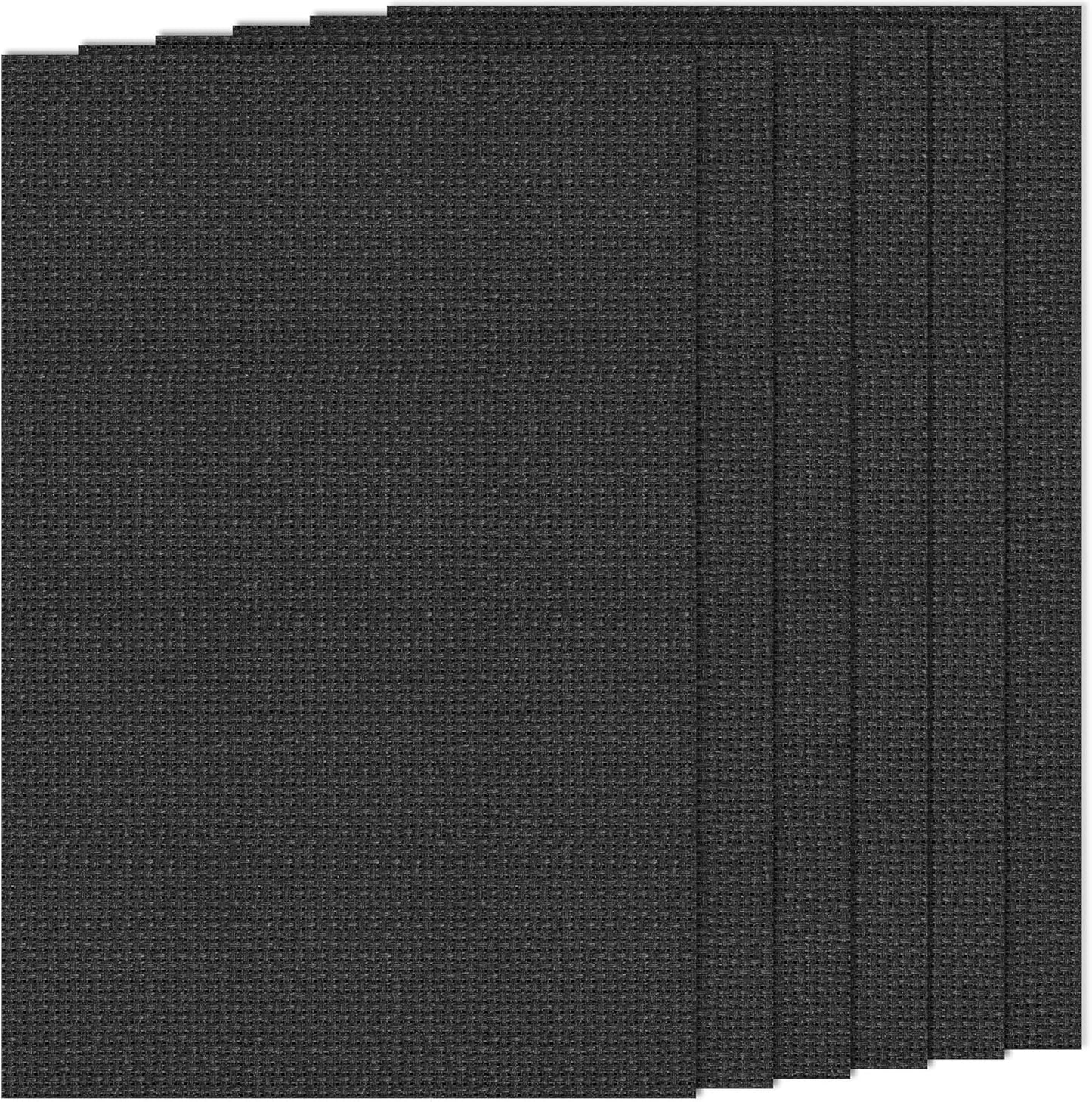 6 PCS Cross Stitch Aida Fabric 14 Count, 18 by 12 Inch, Classic Reserve Cross Stitch Aida Cloth for Home DIY Embroidery Decoration, Black