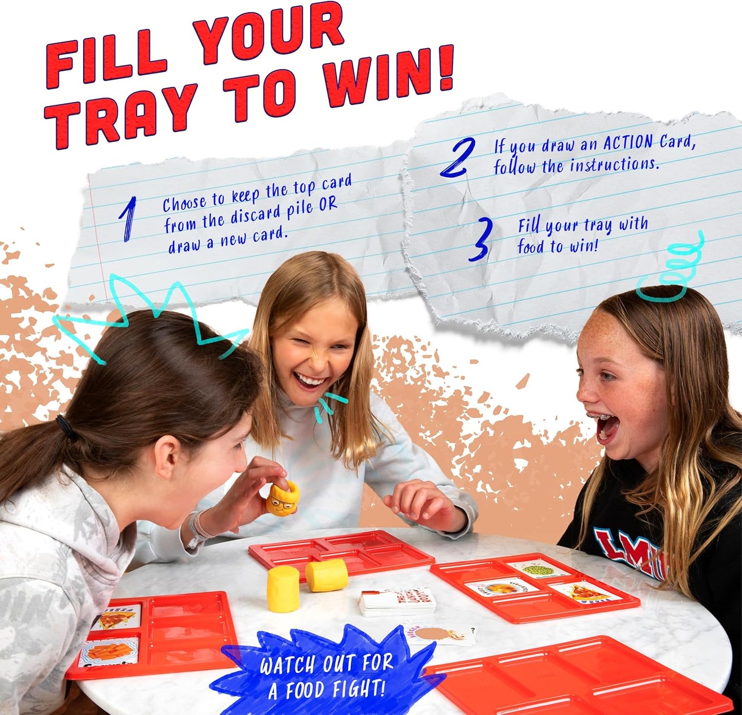 The Lunch Room – Ultimate Family Board & Card Game Hilarious Food Fight with Tater Tots Squishy Toys for Kids & Adults 8+ | Easy-to-Learn Party Game for 3-6 Players