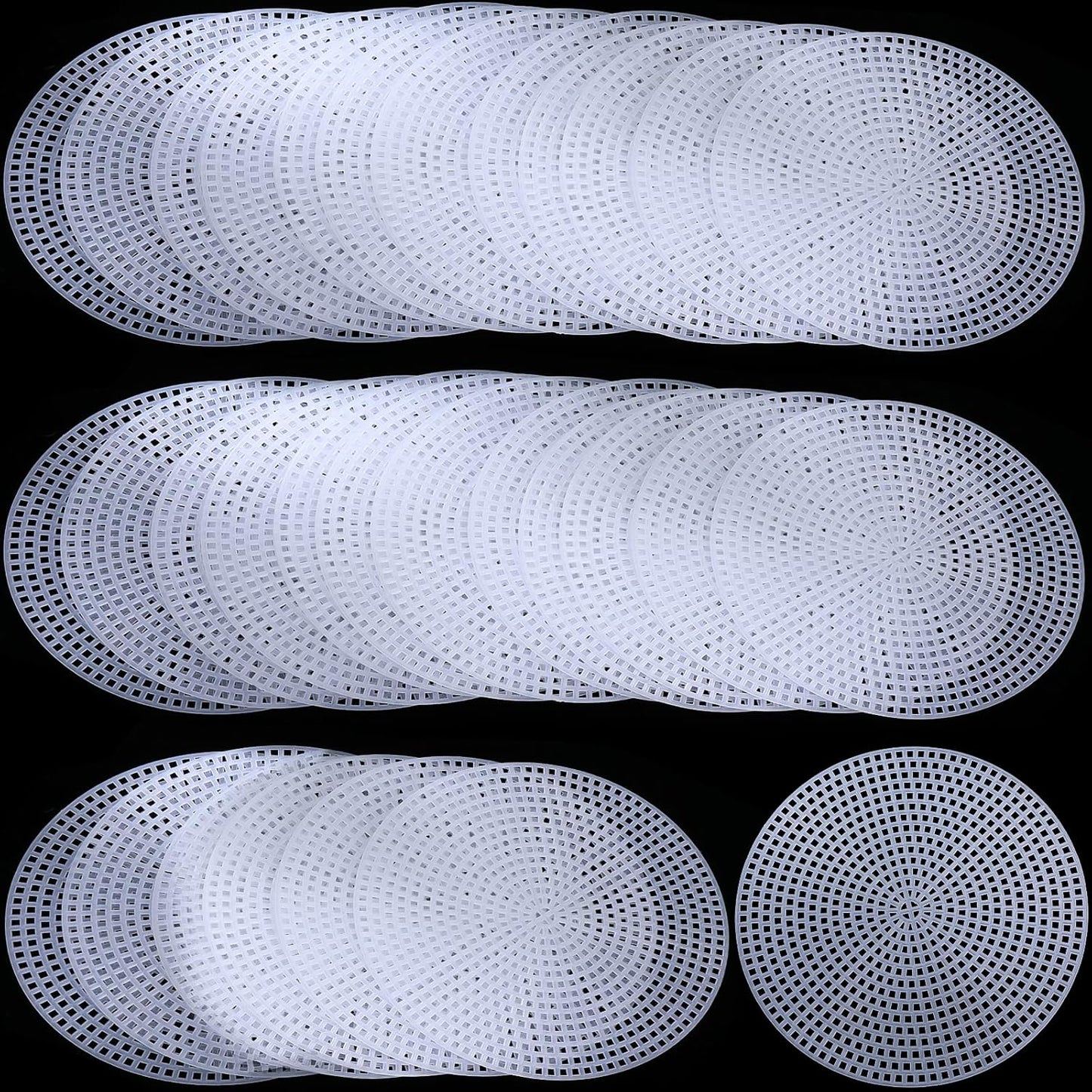 7 Count Circle Plastic Canvas Circles Mesh Sheets White Needlepoint Blank Canvas Plastic Mesh Mat for Needlework Crochet Supplies Embroidery Yarn Crafting Knit(3 Inch)