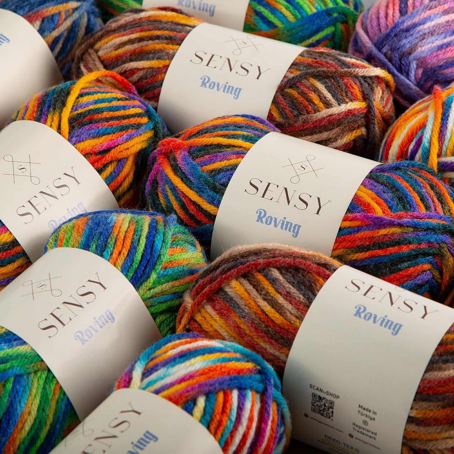 Sensy Roving Multi Color Yarn, 3.5 oz, 132 Yards, Gauge 5 Bulky (Rainforests)
