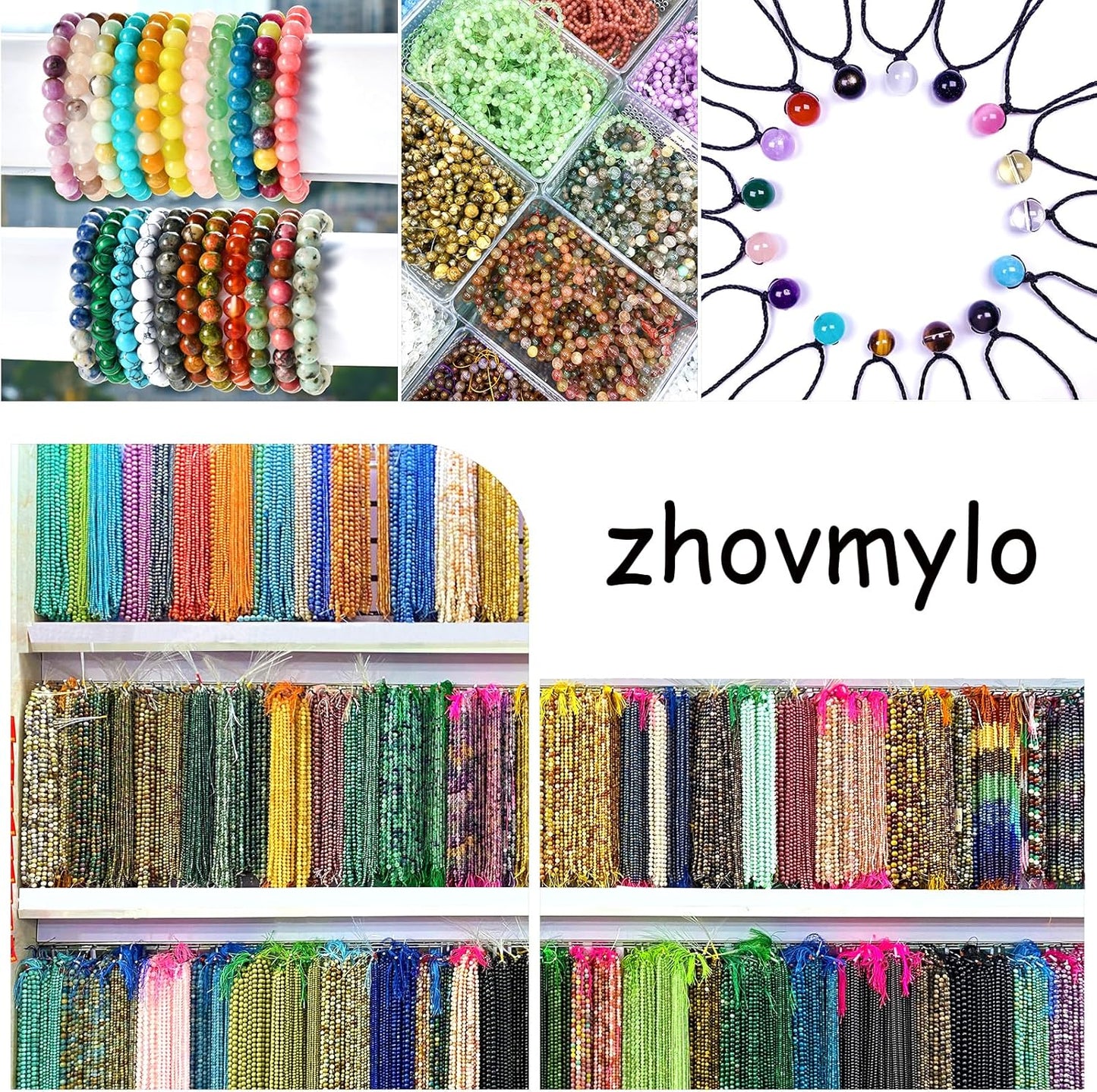 10MM Natural Stone Colorful Stripe Agate Energy Healing Beads Round Loose Beads for Jewelry Making Bracelet 72pcs 2 Strands 32"