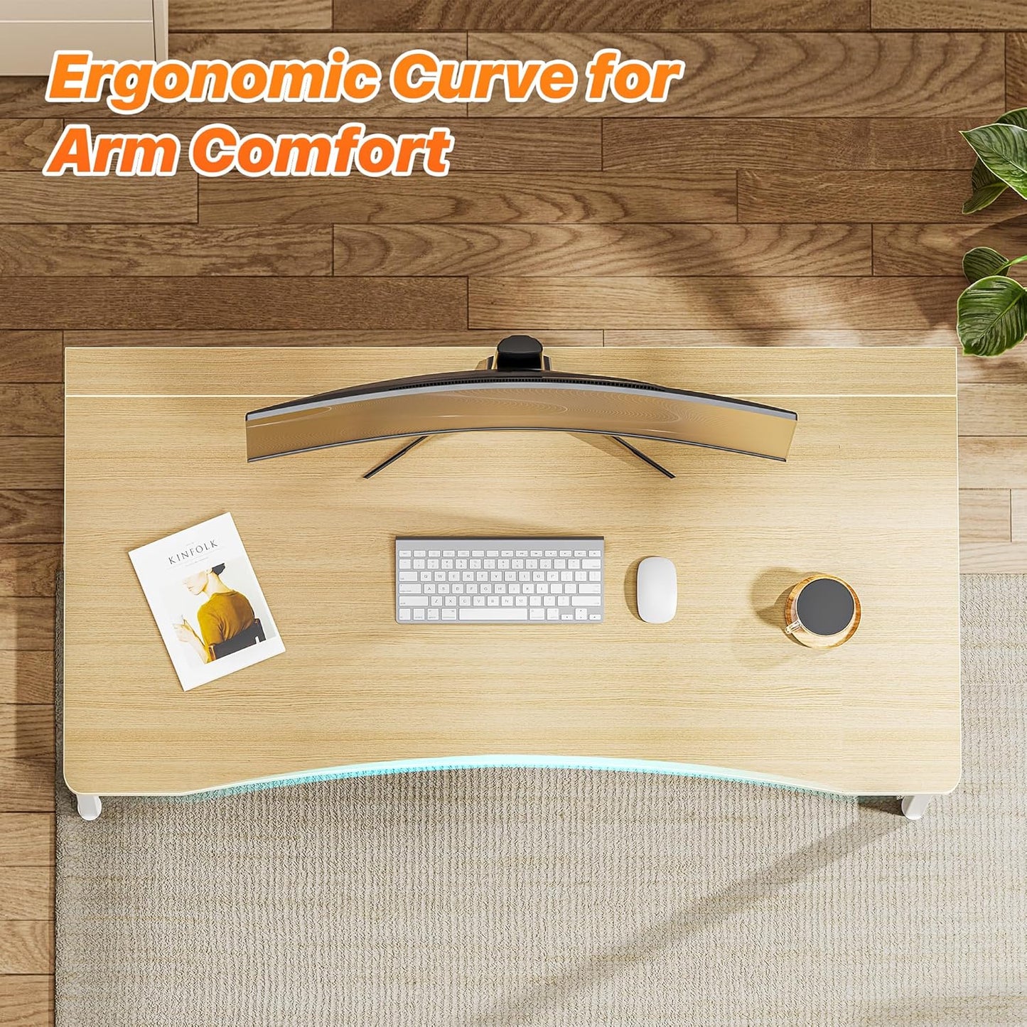 Huuger Folding Desk for Small Spaces, 39.3 Inch Foldable Computer Table, for Home Office, Study, Bedroom, Dorm, Space Saving, Small Writing Work Office Computer Desk, Easy to Fold, Oak