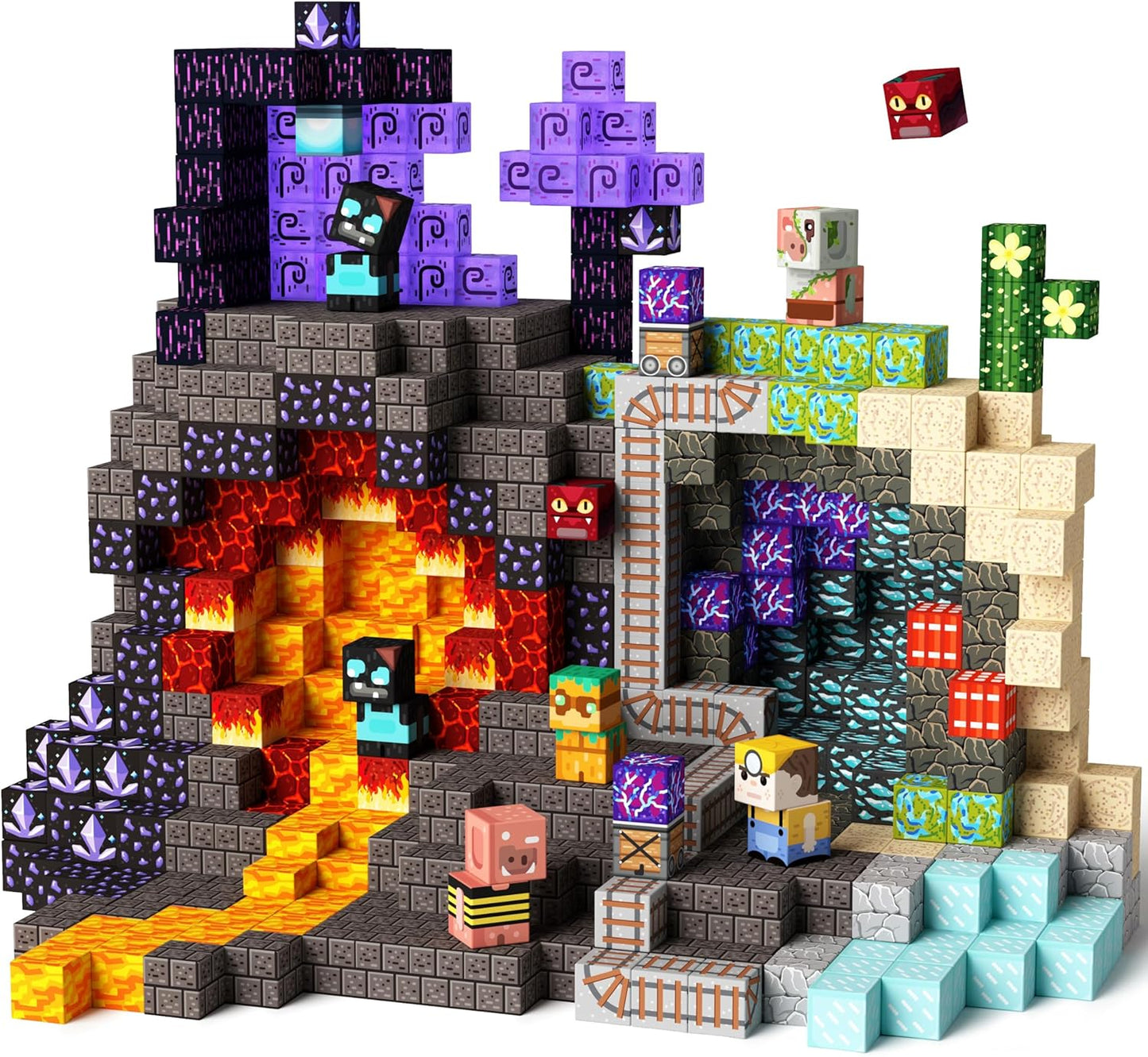 idoot 150PCS Magnetic Blocks Building Toys for Kids Ages 3+, STEM Sensory Toys Grotto Building Set, for Toddler Boys & Girls (0.8inch)